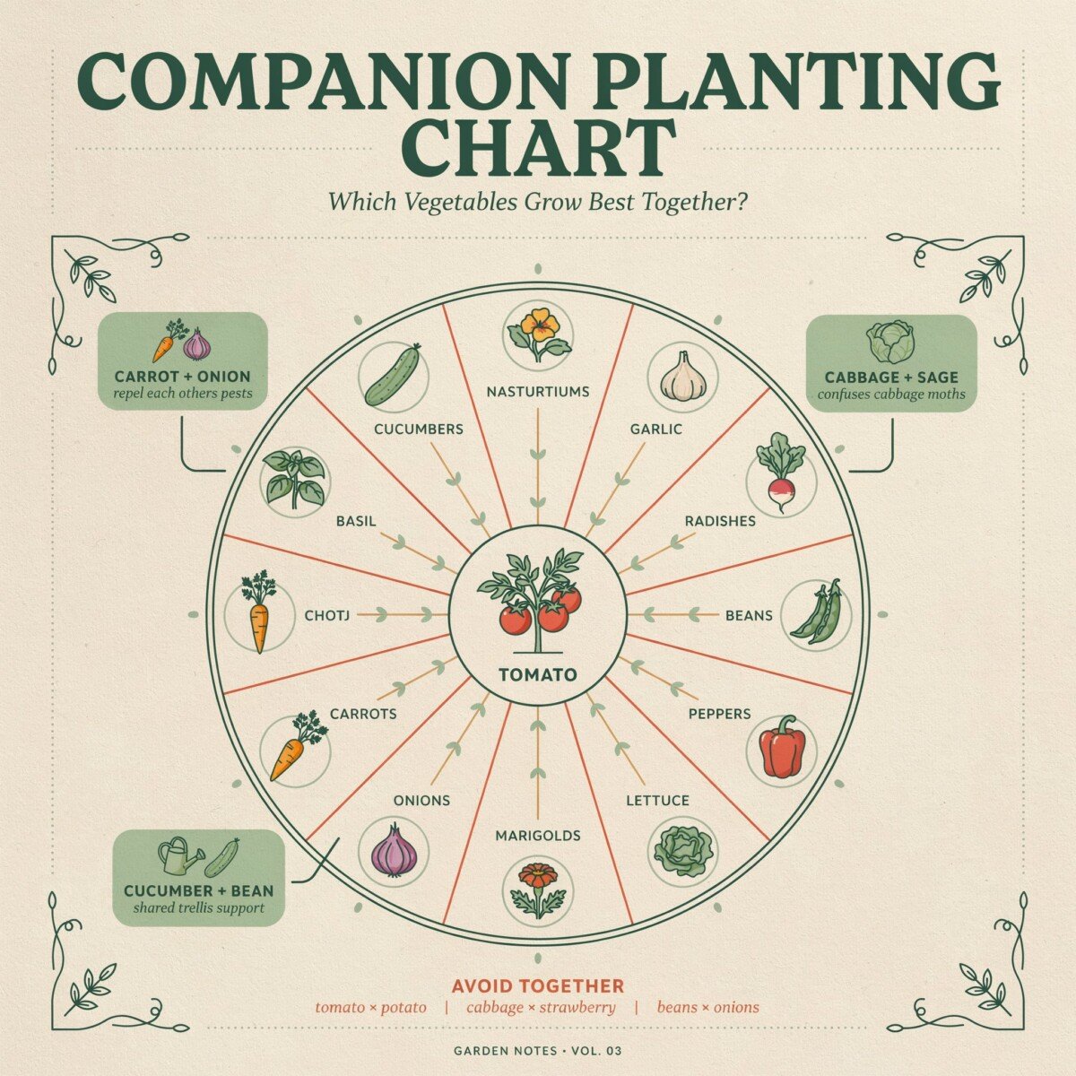Companion Planting Chart: Which Vegetables Grow Best Together?