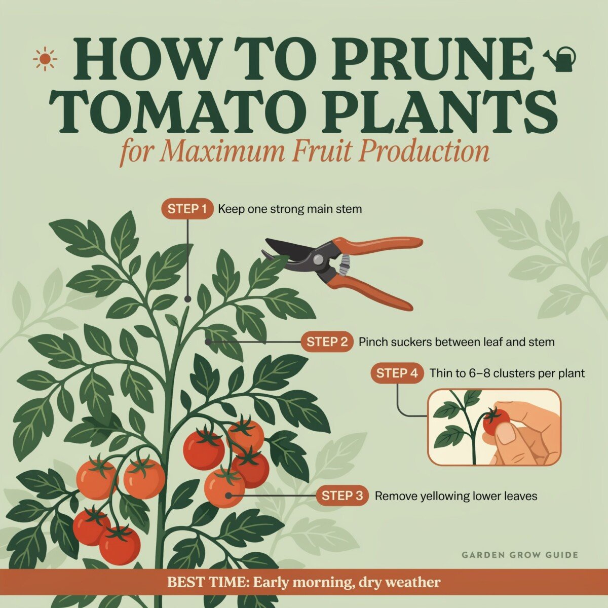 How to Prune Tomato Plants for Maximum Fruit Production (Step-by-Step Guide for US Home Gardeners)